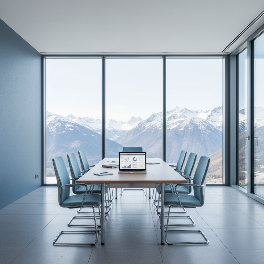 Helles modernes Schweizer Sitzungszimmer